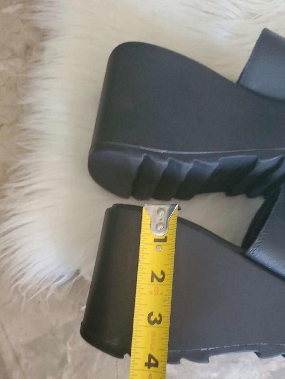 Y2k Steve Madden Grunge Black Open Toe Chunky Wedge Sandals 7.5 - Picture 5 of 11